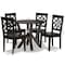 Baxton Studio Kaila Modern and Contemporary Dark Brown Finished Wood 5-Piece Dining Set 179-11385-10900-Zoro - alternate 7